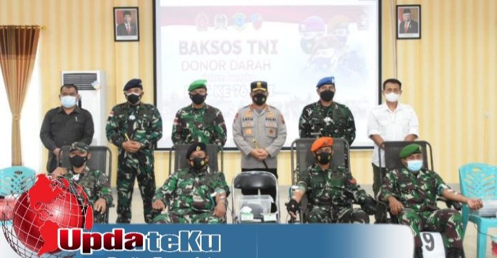 Sambut HUT TNI Ke-76, Tiga Matra Darat, Laut, Udara Laksanakan Giat Donor Darah