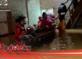 Basarnas Bertindak Cepat Terhadap Seorang Ibu Yang Hendak Melahirkan Ditengah Banjir