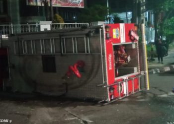 Dua Unit Mobil Damkar Tabrakan, Hendak Padamkan Api di Rumdis Wagub Jambi