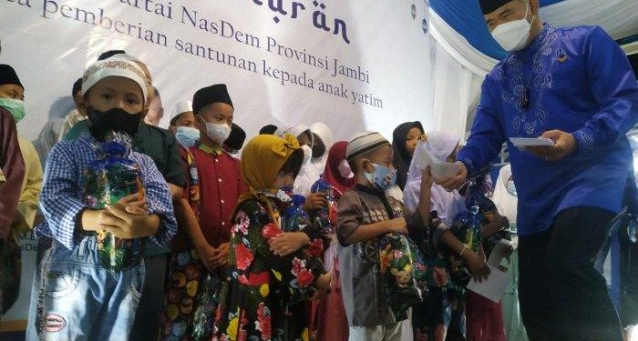 Kegiatan Berbagi Bersama Anak Yatim Piatu, Bentuk Kepedulian DPW Partai Nadem Provinsi Jambi