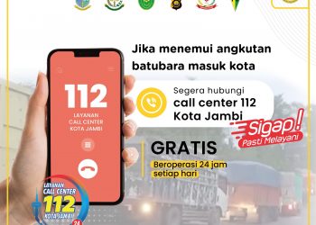 Masyarakat Dihimbau, Jika Menemui Truk Batu Bara Masuk Kota Jambi Segera Hubungi Call Centre 112