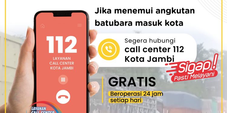 Masyarakat Dihimbau, Jika Menemui Truk Batu Bara Masuk Kota Jambi Segera Hubungi Call Centre 112