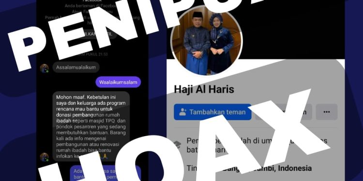 Hati-Hati, Akun Facebook Palsu Mengatasnamakan Haji Al Haris Adalah Palsu