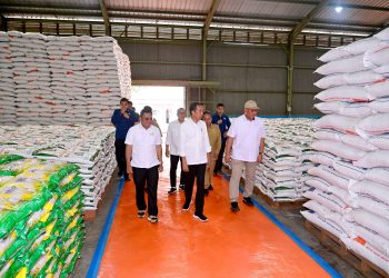 Kunjungi Gudang Bulog GBB Umbul Tengah, Presiden Cek Stok Beras dan Salurkan Bantuan Pangan