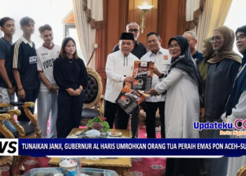 Tunaikan Janji, Gubernur Al Haris Umrohkan Orang Tua Peraih Emas PON Aceh–Sumut