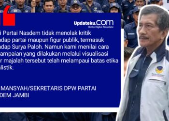 Ratusan Kader Nasdem Jambi “Kepung” Kantor PWI Dalam Rangka Aksi Damai  Terkait Sampul Majalah Tempo
